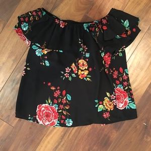 Floral off-the-shoulder top